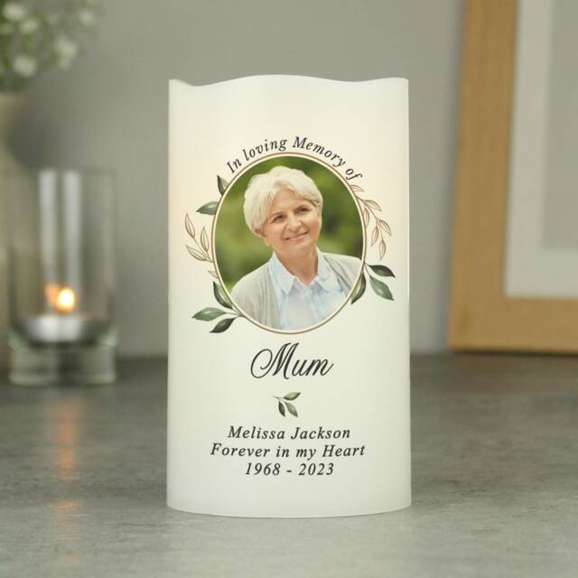 Personalised Memorial Led Candle With Photo Upload, Remembrance Gift - image 1