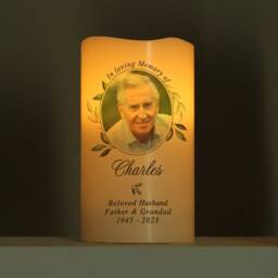 Personalised Memorial Led Candle With Photo Upload, Remembrance Gift - thumbnail 3