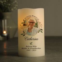 Personalised Memorial Led Candle With Photo Upload, Remembrance Gift - thumbnail 2