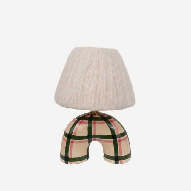 Handmade Ceramic Gingham Lamp Modern Artisan Lighting - image 1