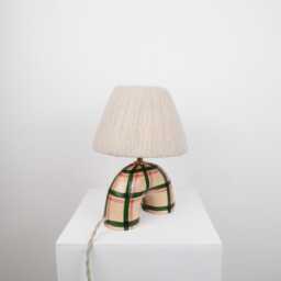 Handmade Ceramic Gingham Lamp Modern Artisan Lighting - thumbnail 3