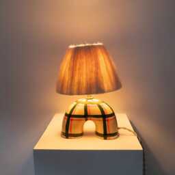 Handmade Ceramic Gingham Lamp Modern Artisan Lighting - thumbnail 4