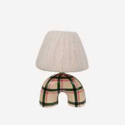 Handmade Ceramic Gingham Lamp Modern Artisan Lighting - thumbnail 1
