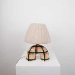 Handmade Ceramic Gingham Lamp Modern Artisan Lighting - thumbnail 2