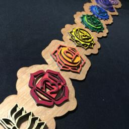 Chakra Wall Art, Wooden Hanging, Decoration, Decor, Kundalini Yoga - thumbnail 4