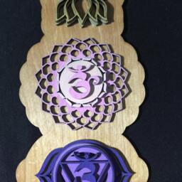 Chakra Wall Art, Wooden Hanging, Decoration, Decor, Kundalini Yoga - thumbnail 3