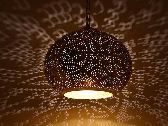 Moroccan Pendant Lamp, Ball Light Fixtures, Oriental Home Decor Lighting Lampshades - image 1