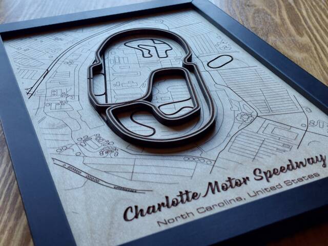 Charlotte Motor Speedway Wall Art Laser Engraved Wood, Nascar Gift - image 1