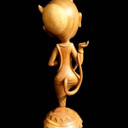 Hand-Carved Teak Wood Sculpture - Thalia, Goddess Of Dance Altarpiece - thumbnail 3