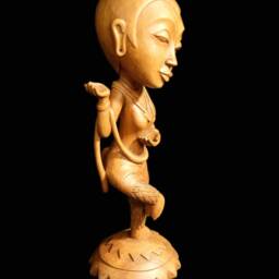 Hand-Carved Teak Wood Sculpture - Thalia, Goddess Of Dance Altarpiece - thumbnail 2