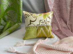 Designers Guild Decorative Pillow Pink & Green Silk Velvet, 16