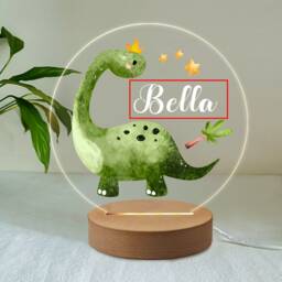 Personalised Dinosaur Gifts For Boys Led Desk Table Lamp Nursery Night Light Gifts Girls Kids Children Birthday 7 Colours Flashing - thumbnail 4