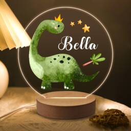 Personalised Dinosaur Gifts For Boys Led Desk Table Lamp Nursery Night Light Gifts Girls Kids Children Birthday 7 Colours Flashing