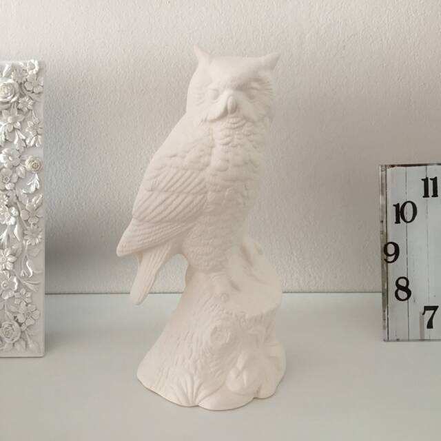 Ceramic Owl, Ready To Paint, Bisque, Handmade Ceramics, Home Decor, Housewarming, Unpainted Figurines, Birthday Gift, Owl Art Statue - image 1