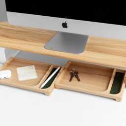 Personalized Wooden Desk Tray - Home Office Organizer With Catch-All Storage - thumbnail 2