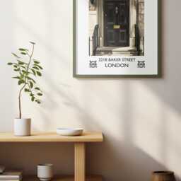 Sherlock Holmes 221B Baker Street Vintage Style Travel Poster - Wall Art Print Home Decor Classic Literature Book - thumbnail 2
