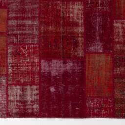 Handmade Turkish Patchwork Rug Red & Pink Wool, Made To Order - thumbnail 3