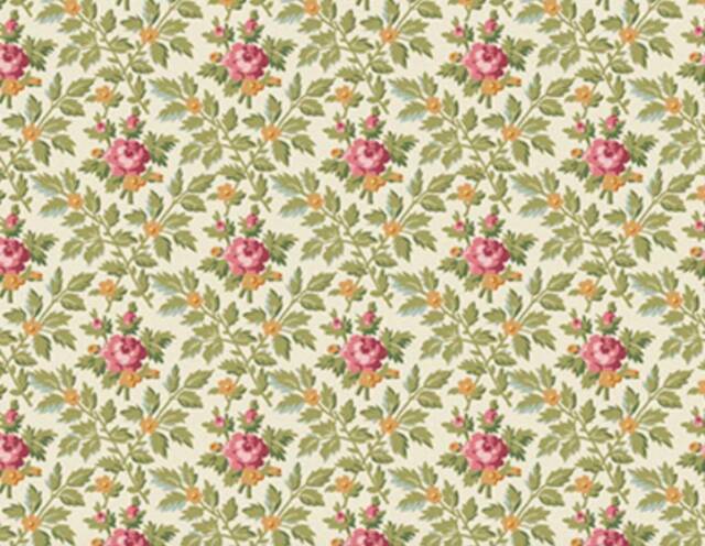 Floral Crib Sheet French Mill Rose, Pink & Green Baby Bedding - image 1