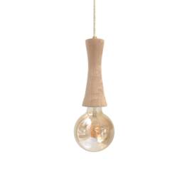 Hand Turned Wood Pendant Light Minimalist Modern Chandelier - thumbnail 1