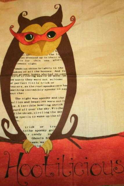 Handmade Halloween Owl Pillow, Cotton Blend Accent Decor