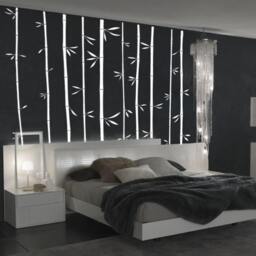 Large Wall Bamboo Tree Decal Forest Kids Vinyl Sticker Removable With Leaves 1129 - 8 Feet Tall - thumbnail 3