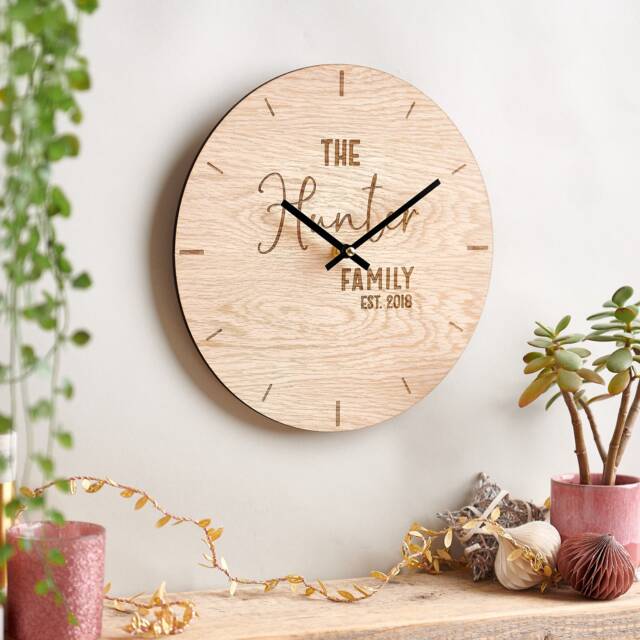 Personalised Wooden Family Clock - image 1