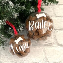 Dog Christmas Gift, Personalised Treat Bauble, Decoration, Treat, Gift For My Dog, Stocking Filler - thumbnail 2