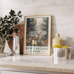 William Morris Deer Print, Kew Gardens London Poster, Vintage Wall Art, Floral Poster - thumbnail 3