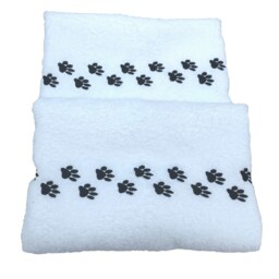 Paw Print Embroidered Hand Towels - Dog Lover Gift - Set Of 2 - thumbnail 2