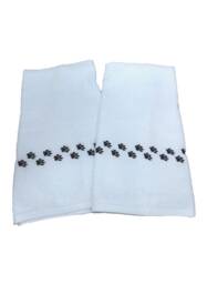 Paw Print Embroidered Hand Towels - Dog Lover Gift - Set Of 2 - thumbnail 1
