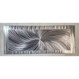 Hyper Nova Metal Wall Art, Modern Abstract Artwork By R Toomer Grey Silver - thumbnail 2
