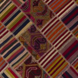 Multicolor Turkish Patchwork Rug Handmade Kilim Rug - 4' X 6'2 - thumbnail 4
