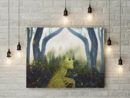 Print Nature's Spirit Wall Hanging Art Poster, Design Print, Decorative Art, Woman Nature Image, Inspired - thumbnail 1