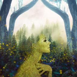 Print Nature's Spirit Wall Hanging Art Poster, Design Print, Decorative Art, Woman Nature Image, Inspired - thumbnail 2