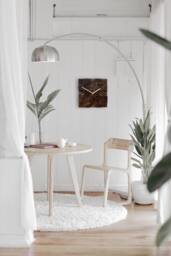 Square Wood Wall Clock With Scandinavia Moss - 12x12
