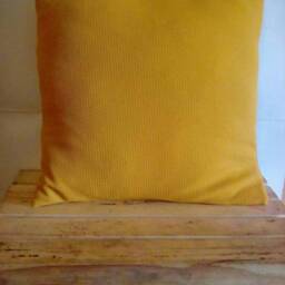 Mustard Jersey Knit Pillow Cover - Ridged Boudoir - thumbnail 4