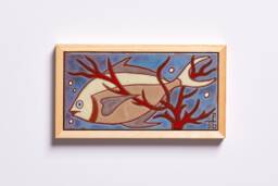Tile Fish Sea Life Wall Art Pottery Ceramic D??cor Handmade Housewarming Entry Shelves Kids Room Beach House Aquarium Decoration Spice Rack - thumbnail 1