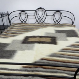 Handwoven Wool Rug Geometric Strips, Modern Living Room Decor - 225x175cm - thumbnail 4