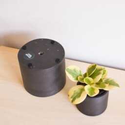 Charcoal Concrete Planter Pot With Drainage Hole - thumbnail 2