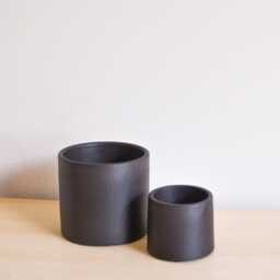 Charcoal Concrete Planter Pot With Drainage Hole - thumbnail 3