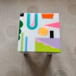 Handmade Colorful Resin Coffee Table Modern Art Side Table - thumbnail 4
