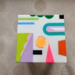 Handmade Colorful Resin Coffee Table Modern Art Side Table - thumbnail 3