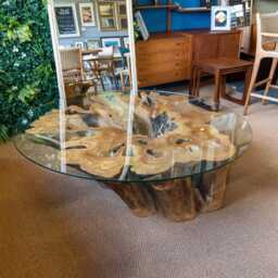 Tree Trunk Coffee Table - Unique - Modern Wood Stump Low Wooden Organic - thumbnail 2