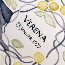 Personalized Family Tree Watercolor Painting - Ancestry Tree Custom Names Wall Decor Art Anniversary Birthday Made - thumbnail 3