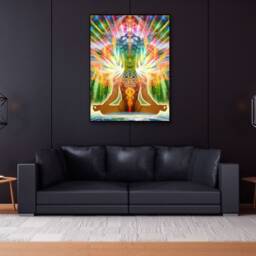 Buddha Birth Tapestry Spiritual Meditation Wall Art, Sacred Geometry - thumbnail 3