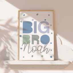 Set Of 3 Personalised Big Bro Lil Sis Prints, Siblings Wall Art, Shared Bedroom, Playroom, Nursery Boys Girls Bedroom - thumbnail 2