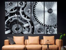 Engine Canvas Abstract Art Motor Decor Metal Photo Print Equipment - thumbnail 1