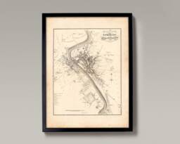 Dumfries & Maxwelltown Old Map - Fine Art Print Vintique Home Wall Hanging Town Survey Map Of Galloway, From 1883 - thumbnail 1