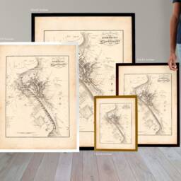 Dumfries & Maxwelltown Old Map - Fine Art Print Vintique Home Wall Hanging Town Survey Map Of Galloway, From 1883 - thumbnail 3