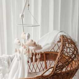 Neutral Cloud Mobile, Baby Nursery Designer Decor, Cot Decor - thumbnail 2